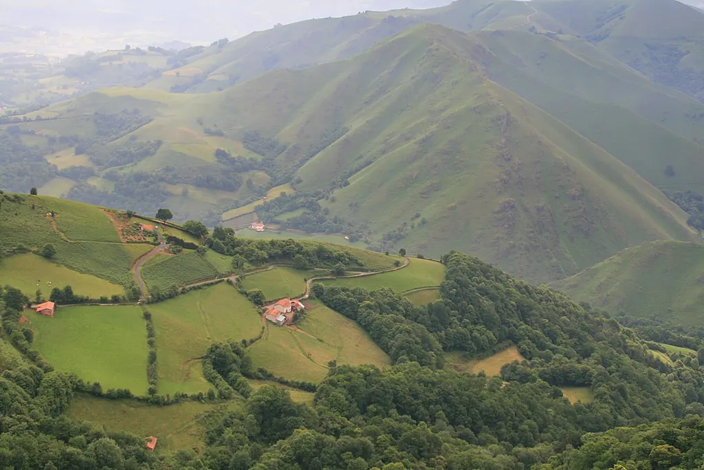 Collines des Pyrénées vues du chemin vers Roncevaux